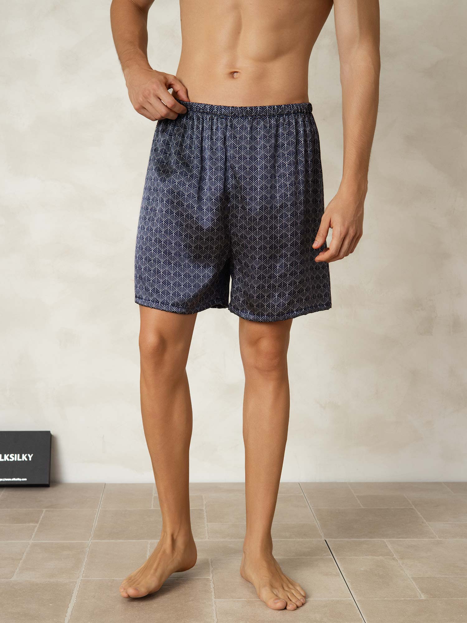 [Marine Ginkgo] SilkSilky-NL Mens Sleep Bottoms 001