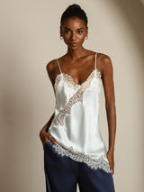 [Lichtblauw] SilkSilky-NL Spaghetti Strap V Neck Cami-Top 001