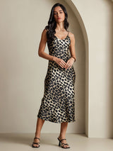 [Leopard] SilkSilky-NL Pure Silk Mouwloos Ronde Hals Nachthemd 003