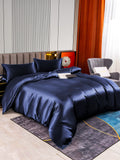 SilkSilky NL 22Momme Pure Silk Bedding Set Donkerblauw 002