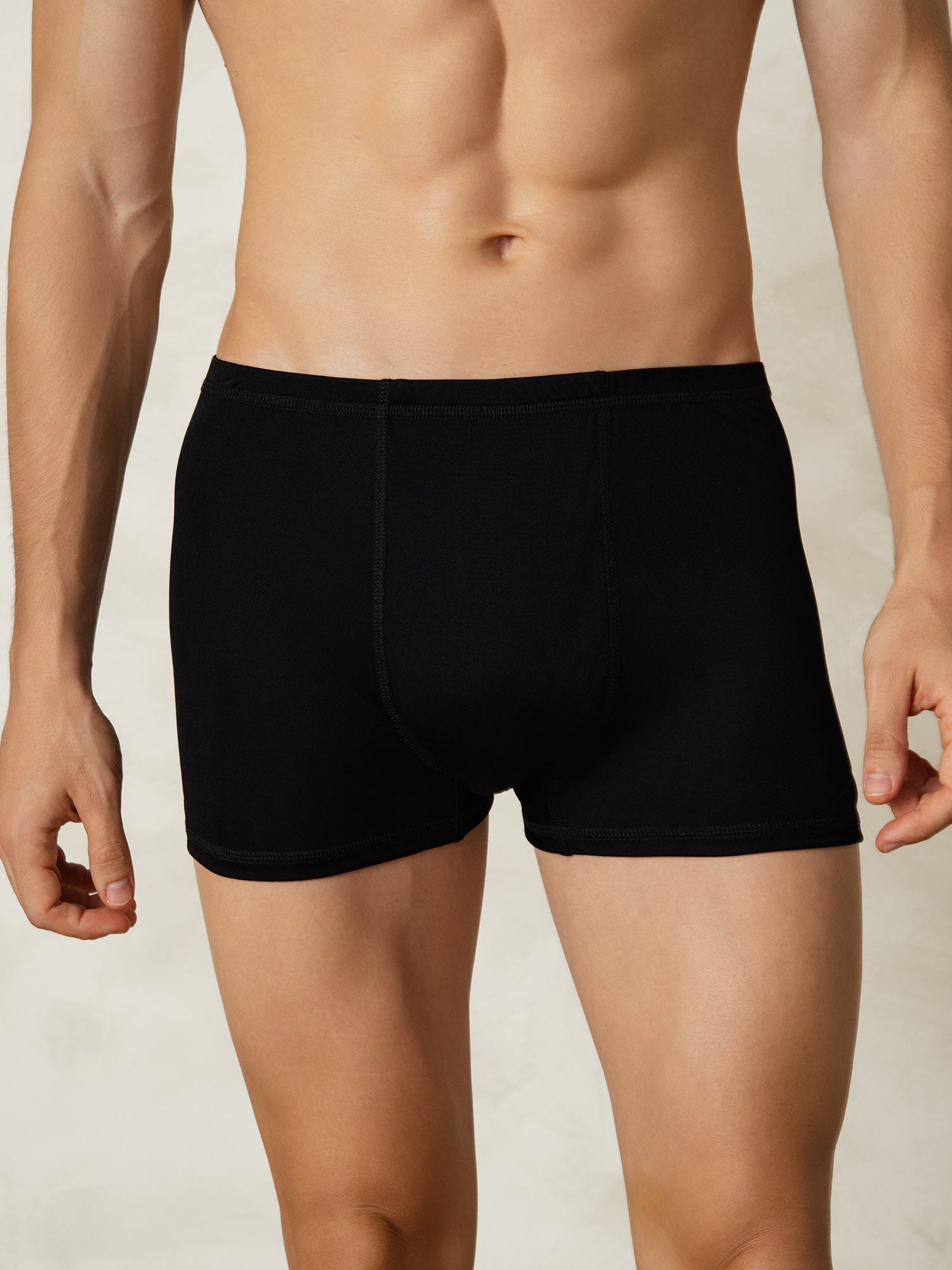 [Zwart] SilkSilky-NL Zijde Gebreid Mens Underwear 004