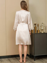 [Ivoor] SilkSilky-NL Pure Silk 3/4 Mouw Womens Robe 003