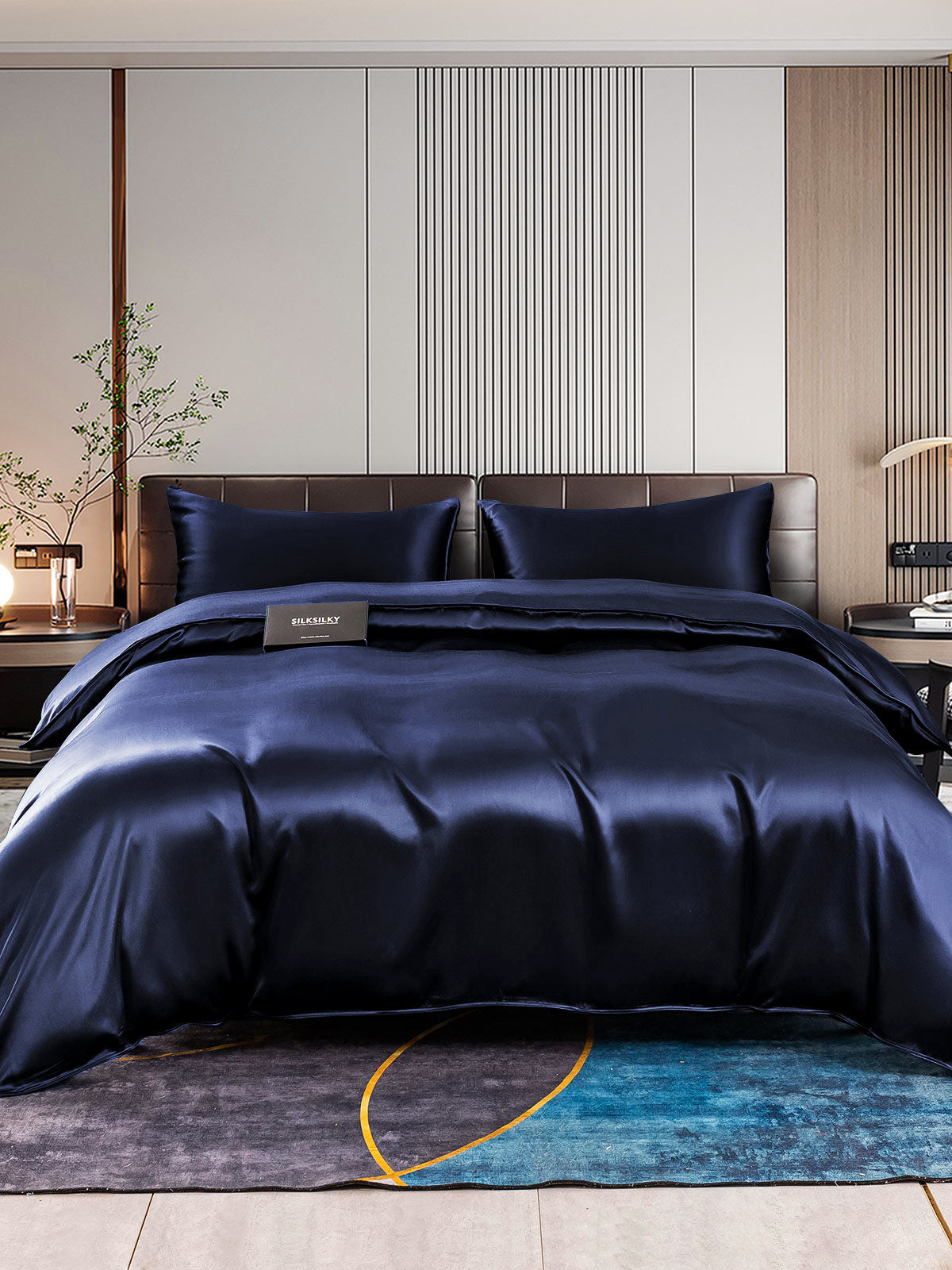 [Donkerblauw] SilkSilky-NL 22Momme Bedding Set 001