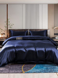 SilkSilky NL 22Momme Pure Silk Bedding Set Donkerblauw 001