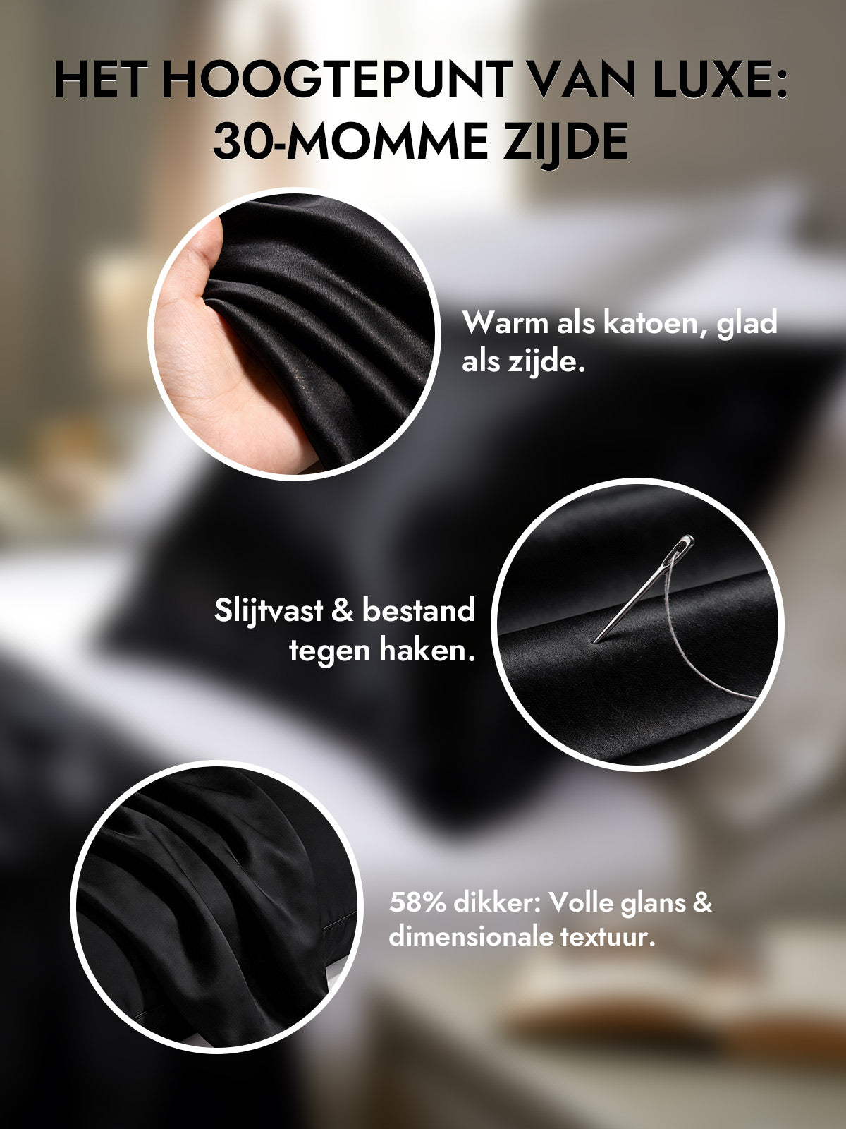 [Zwart] SilkSilky-NL 30Momme Pillowcase 002