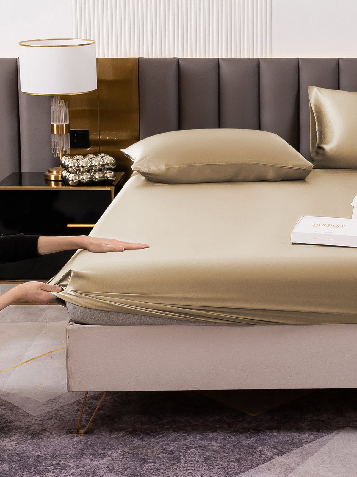 [Beige] SilkSilky-NL 19Momme Bedding Set 006