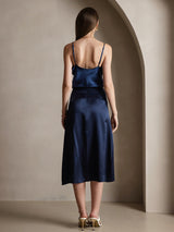 [Donkerblauw] SilkSilky-NL Spaghetti Strap V Neck Cami-Top 002