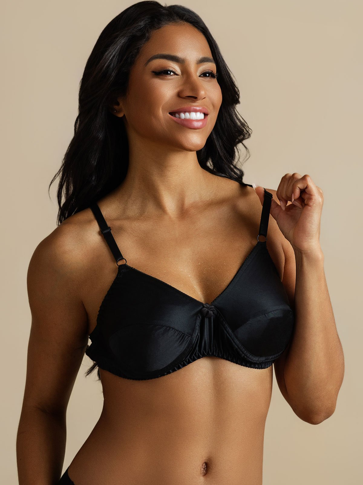 [Zwart] SilkSilky-NL Zijde Bra 005,