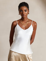 [Wit] SilkSilky-NL Spaghetti Strap V Neck Cami-Top 001