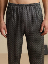 [Zwarte Ginkgo] SilkSilky-NL Mens Sleep Bottoms 003