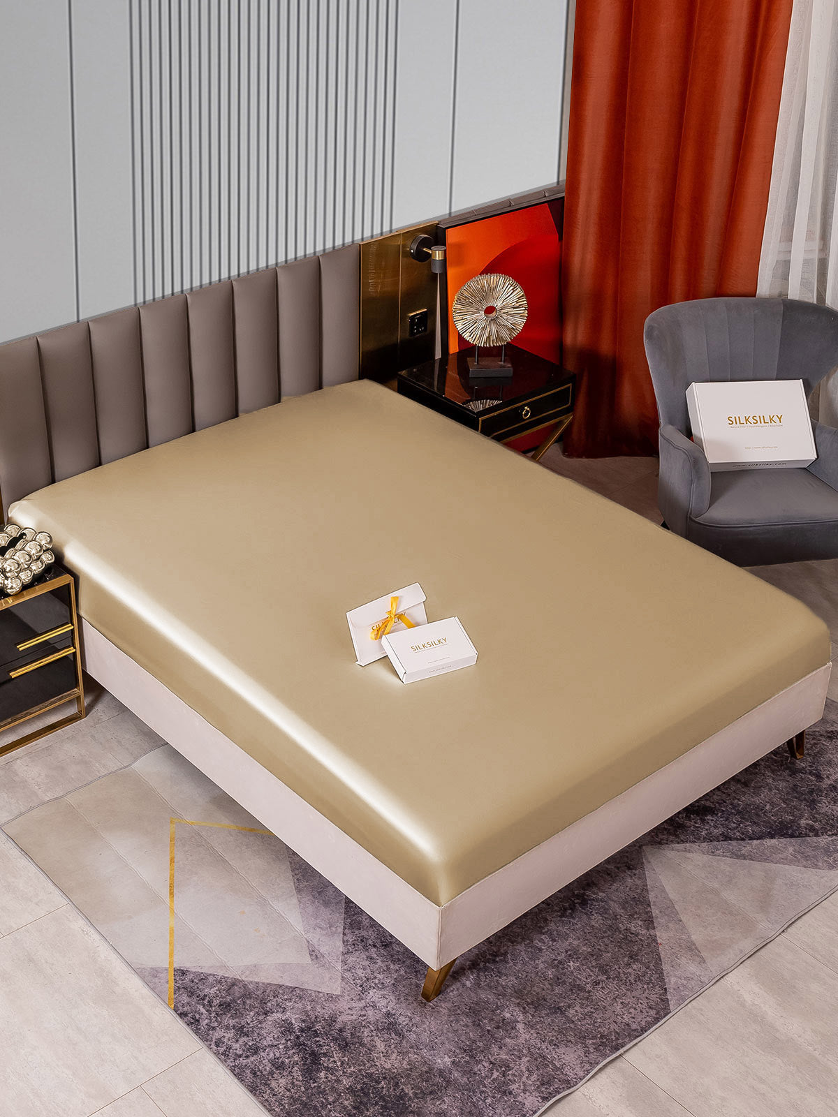 [Beige] SilkSilky-NL 22Momme Sheet 002