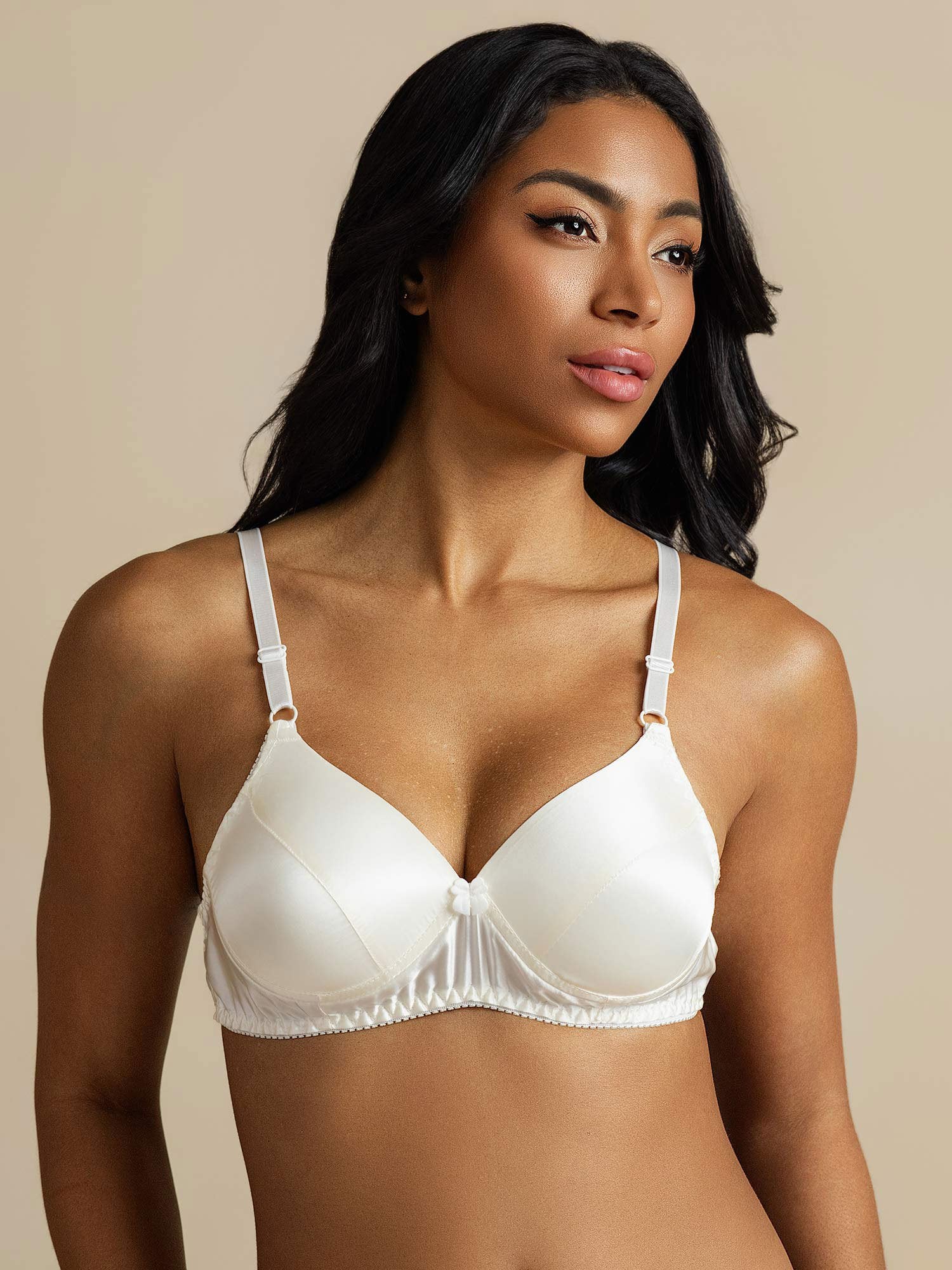 [Wit] SilkSilky-NL Zijde Bra 007,