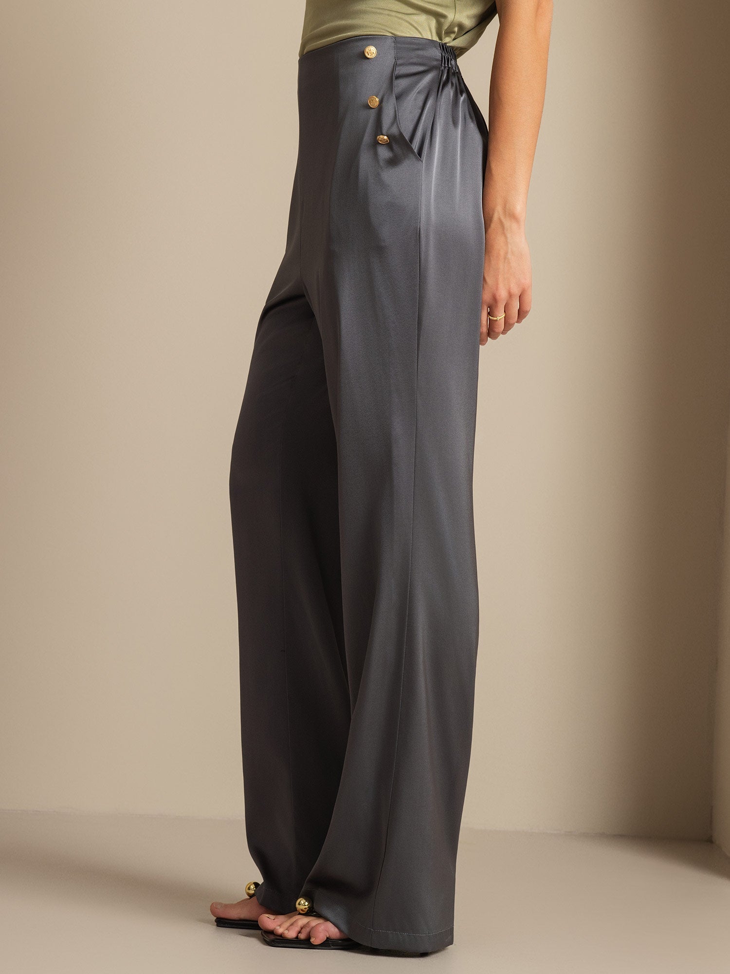 [Donkergrijs] SilkSilky-NL 19Momme Zijde Womens Pants 006