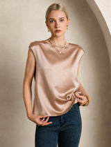 [Toscane] SilkSilky-NL Cap Sleeve Round Neck Dames T-Shirt 007