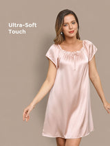 [Lichtroze] SilkSilky-NL Cap Sleeve Square Neck Nachthemd 001
