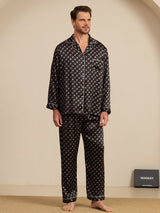 [Zwarte Ketting] SilkSilky-NL 19Momme Lange Mouw Heren Pyjama Set 006