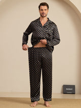 [Zwarte Ketting] SilkSilky-NL 19Momme Lange Mouw Heren Pyjama Set 005