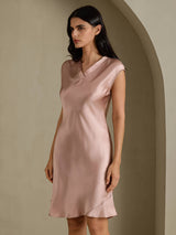 [Toscane] SilkSilky-NL Cap Sleeve V Neck Nachthemd 003