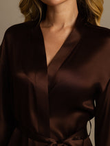 [Koffie] SilkSilky-NL 3/4 Sleeve Dames Kamerjas 008