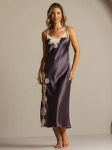 [Paars Grijs] SilkSilky-NL Zijde Nightgown 008,
