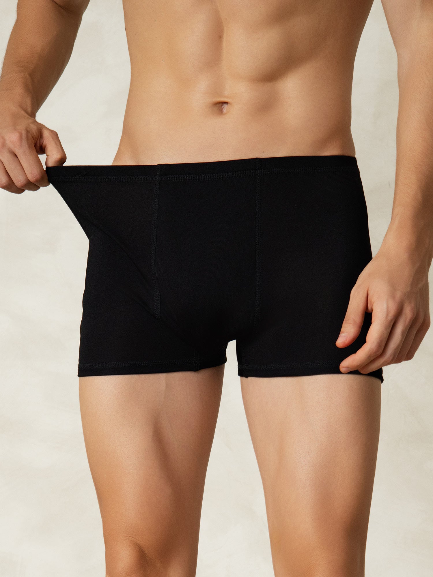 [Zwart] SilkSilky-NL Zijde Gebreid Mens Underwear 001