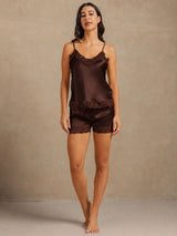 [Bruin] SilkSilky-NL Spaghetti Strap V Neck Cami-Set 006