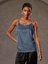 [Echt Petrol] SilkSilky-NL Spaghetti Strap Cami-Top 001