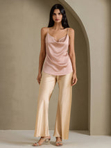 [Toscane] SilkSilky-NL Spaghetti Strap Cowl Neck Cami-Top 005