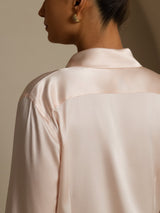 [Lichtroze] SilkSilky-NL Long Sleeve Lapel Collar Dames Blouse 004
