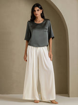 [Donkergrijs] SilkSilky-NL Half Sleeve Dames T-Shirt 006