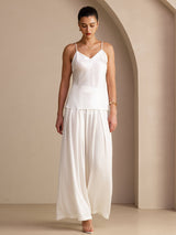 [Wit] SilkSilky-NL Spaghetti Strap V Neck Cami-Top 005