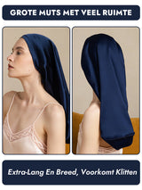 [Donkerblauw] SilkSilky-NL Slaapmutsen 003