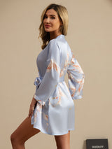 [Lichtblauw] SilkSilky-NL 3/4 Sleeve Dames Kamerjas 002