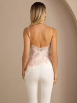 [Roze] SilkSilky-NL Spaghetti Strap V Neck Cami-Top 002