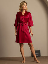 [Wijn] SilkSilky-NL 3/4 Sleeve Dames Kamerjas 006