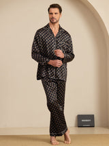 [Zwarte Ketting] SilkSilky-NL 19Momme Lange Mouw Heren Pyjama Set 004