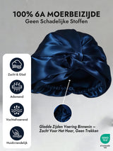 [Donkerblauw] SilkSilky-NL Slaapmutsen 003