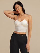 [Wit] SilkSilky-NL Spaghetti Strap V Neck Cami-Top 006
