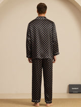 [Zwarte Ketting] SilkSilky-NL 19Momme Lange Mouw Heren Pyjama Set 007