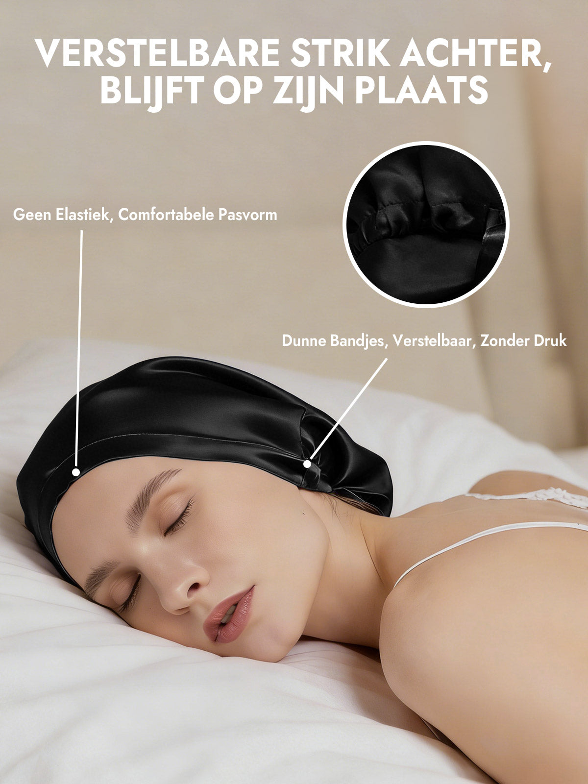 [Zwart] SilkSilky-NL Slaapmutsen 005