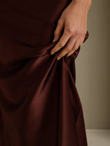 [Koffie] SilkSilky-NL Cap Sleeve Jurk 005