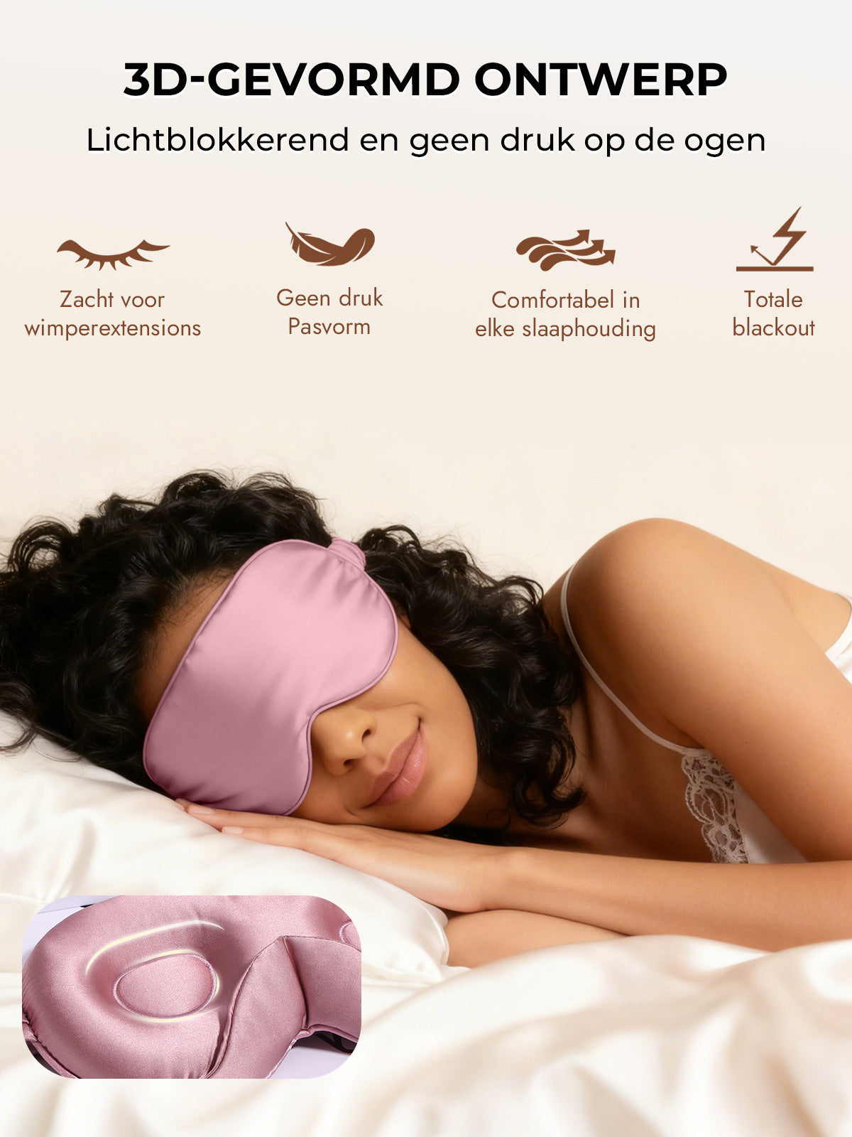 [Bleek Mauve] SilkSilky-NL Zijde Eye Mask 006