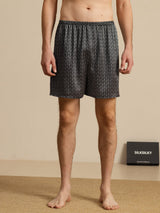 [Zwarte Ginkgo] SilkSilky-NL Mens Sleep Bottoms 003