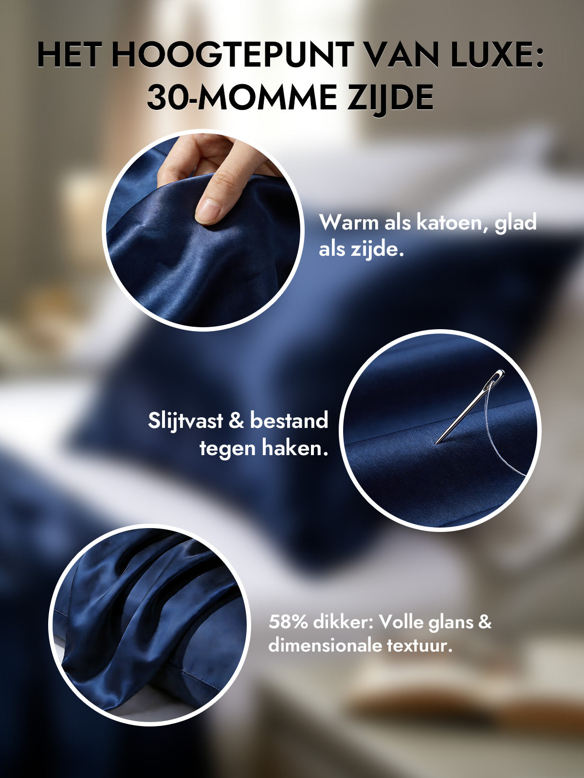 [Donkerblauw] SilkSilky-NL 30Momme Pillowcase 002
