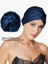 [Donkerblauw] SilkSilky-NL Slaapmutsen 004