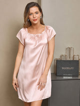 [Lichtroze] SilkSilky-NL Cap Sleeve Square Neck Nachthemd 005