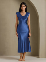 [Echt Petrol] SilkSilky-NL Cap Sleeve Jurk 001