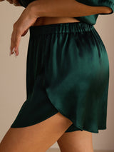 [Donkergroen] SilkSilky-NL Split Dames Korte Broek 006