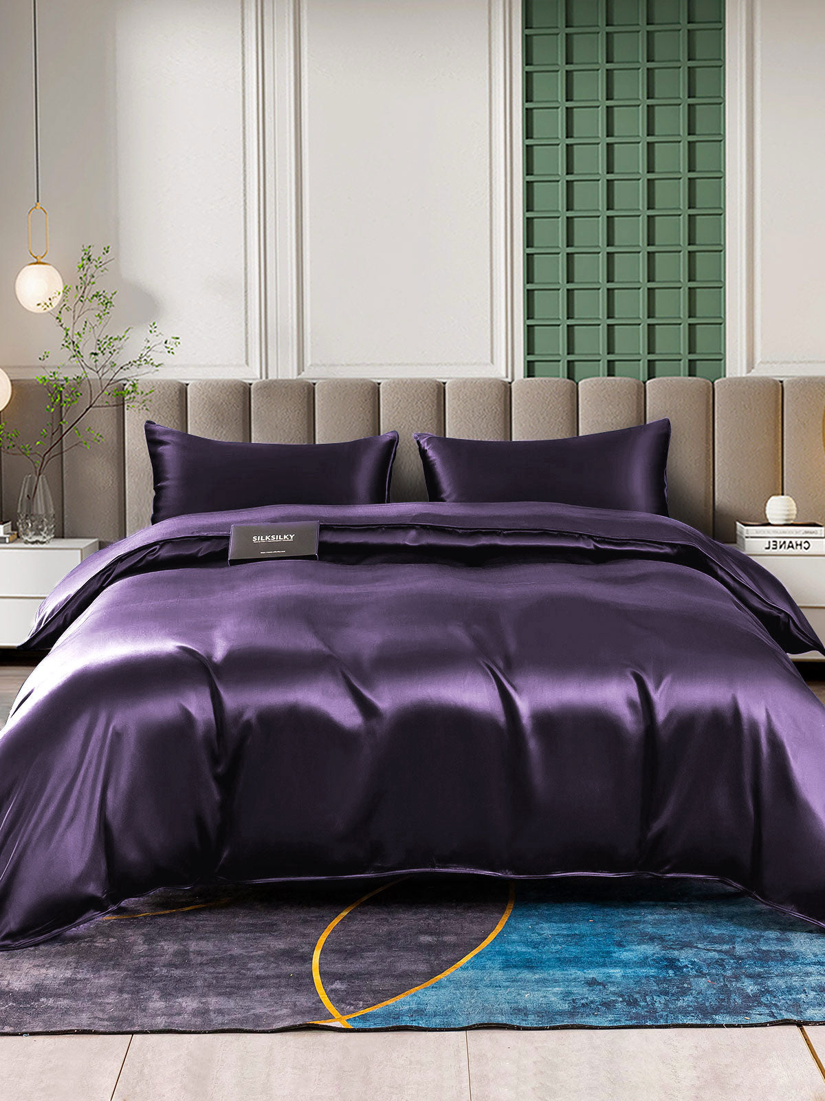 [Donkerpaars] SilkSilky-NL 22Momme Bedding Set 001,