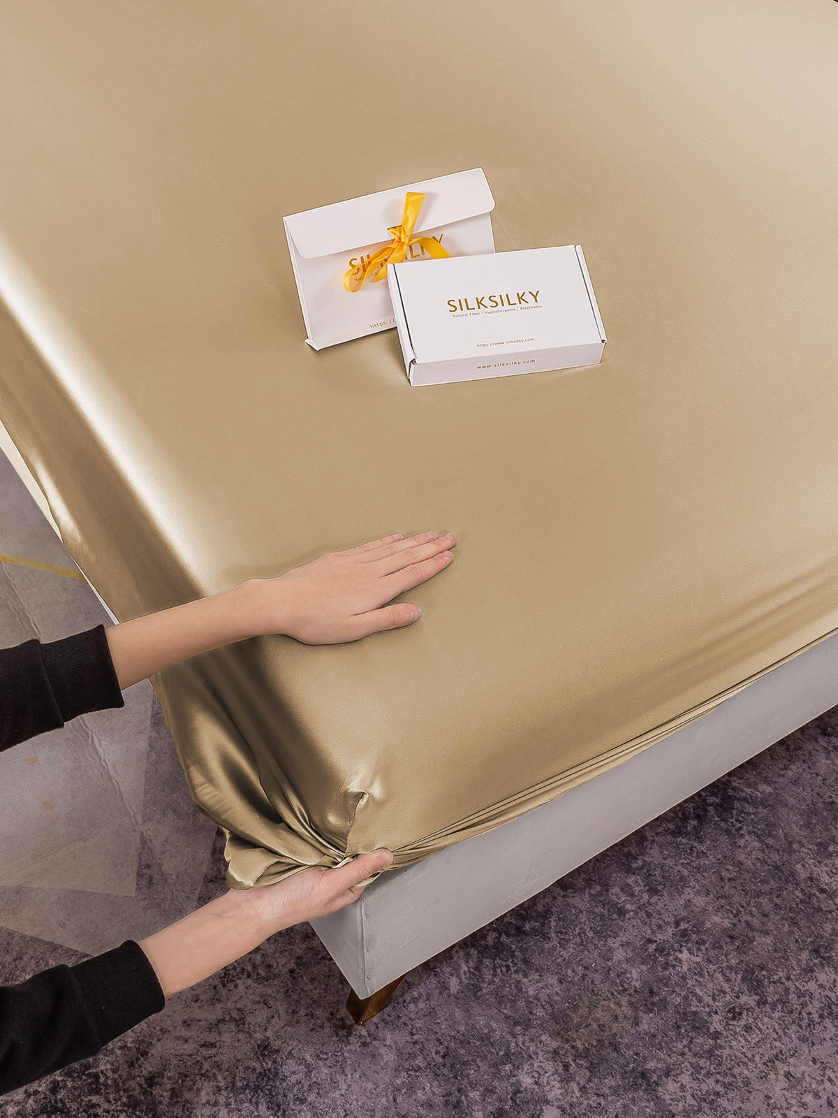 [Beige] SilkSilky-NL 22Momme Sheet 007